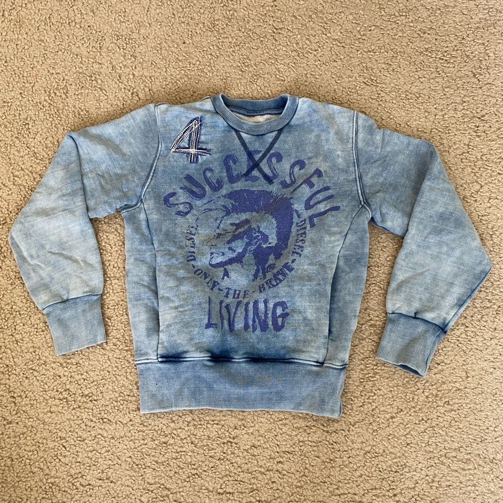 DIESEL KIDS SWEATSHIRT SWEATER W/POCKETS SIZE S